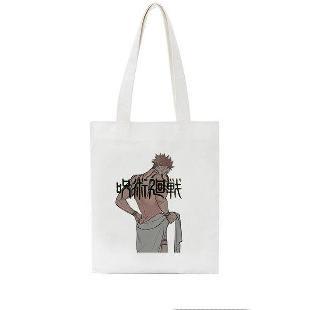 Jujutsu Kaisen Canvas Tasche Japanische Anime Frauen Umhängetasche Frauen Tote Harajuku große Kapazität Vintage Goth Cartoon Shopper Taschen 34*42cm von Joom DACH