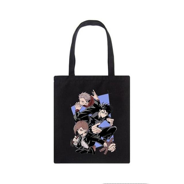 Jujutsu Kaisen Canvas Tasche Japanische Anime Frauen Umhängetasche Frauen Tote Harajuku große Kapazität Vintage Goth Cartoon Shopper Taschen 34*42cm von Joom DACH
