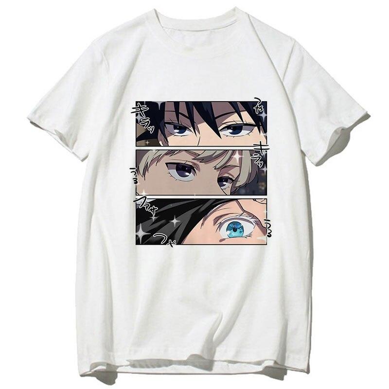 Jujutsu Kaisen Kawaii Graphic Tees Frauen Kawaii Sommer Tops Cartoon T Shirt Harajuku Japanischen Anime Ulzzang T-Shirt Weibliche L weiß von Joom DACH