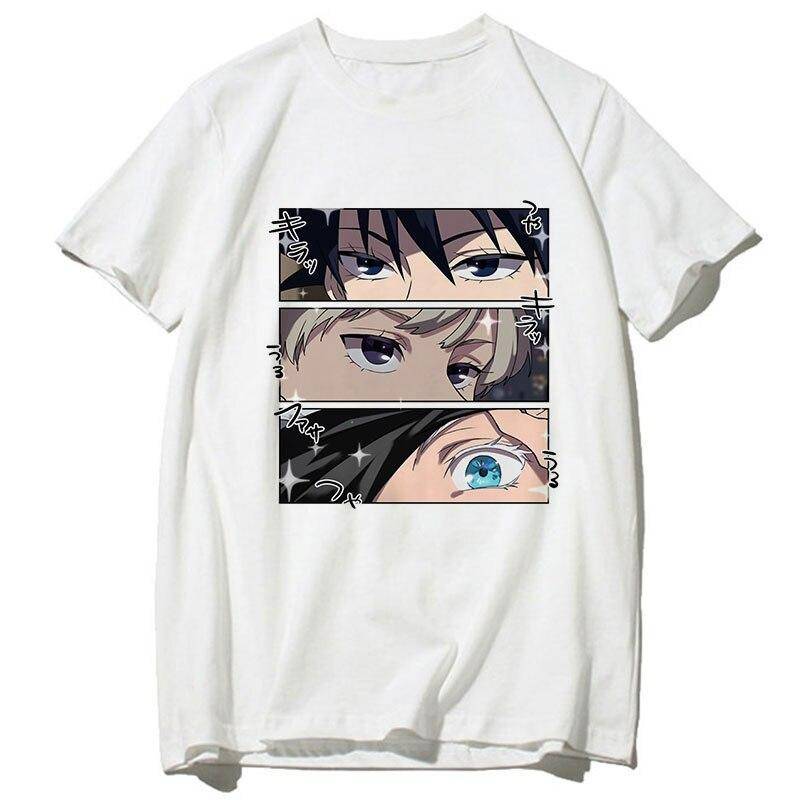 Jujutsu Kaisen Kawaii Graphic Tees Frauen Kawaii Sommer Tops Cartoon T Shirt Harajuku Japanischen Anime Ulzzang T-Shirt Weibliche L weiß von Joom DACH