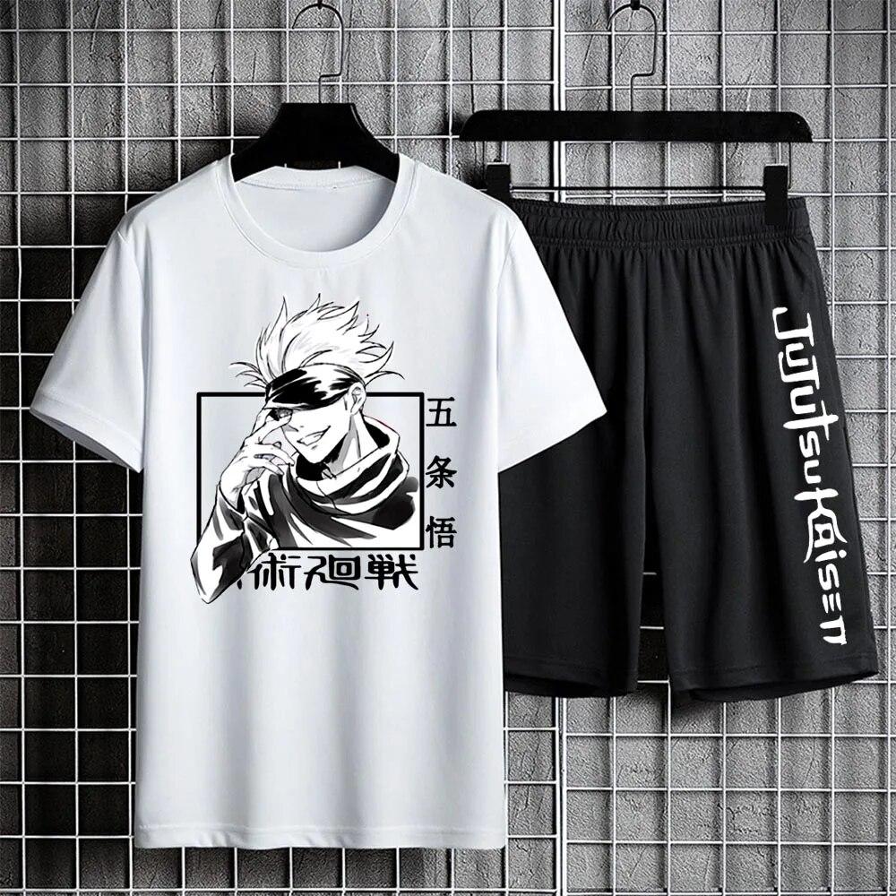 Jujutsu Kaisen T-shirt Set Casual Shorts Anime Druck männer Sets Trainingsanzug Jogginghose Sportswear Mann Sommer Mode Kleidung 5XL von Joom DACH