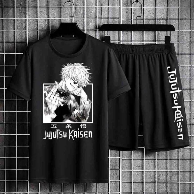 Jujutsu Kaisen T-shirt Set Casual Shorts Anime Druck männer Sets Trainingsanzug Jogginghose Sportswear Mann Sommer Mode Kleidung L von Joom DACH
