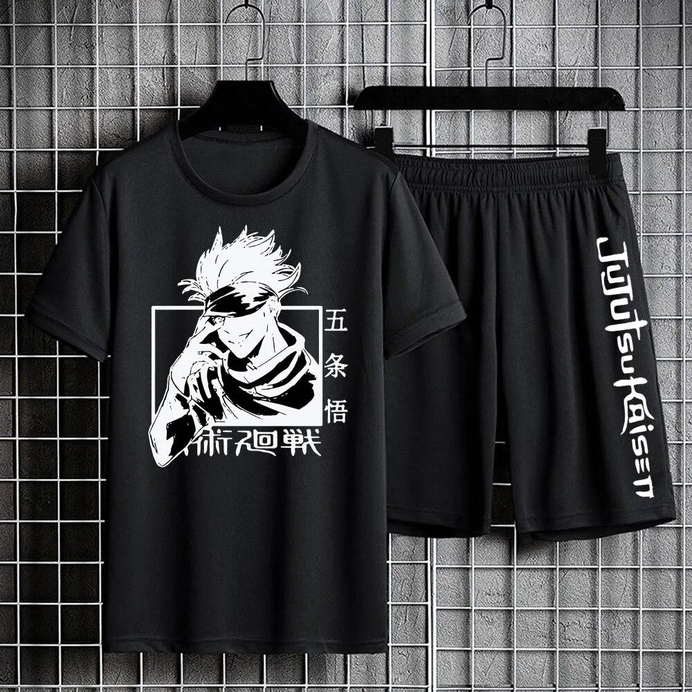 Jujutsu Kaisen T-shirt Set Casual Shorts Anime Druck männer Sets Trainingsanzug Jogginghose Sportswear Mann Sommer Mode Kleidung L von Joom DACH