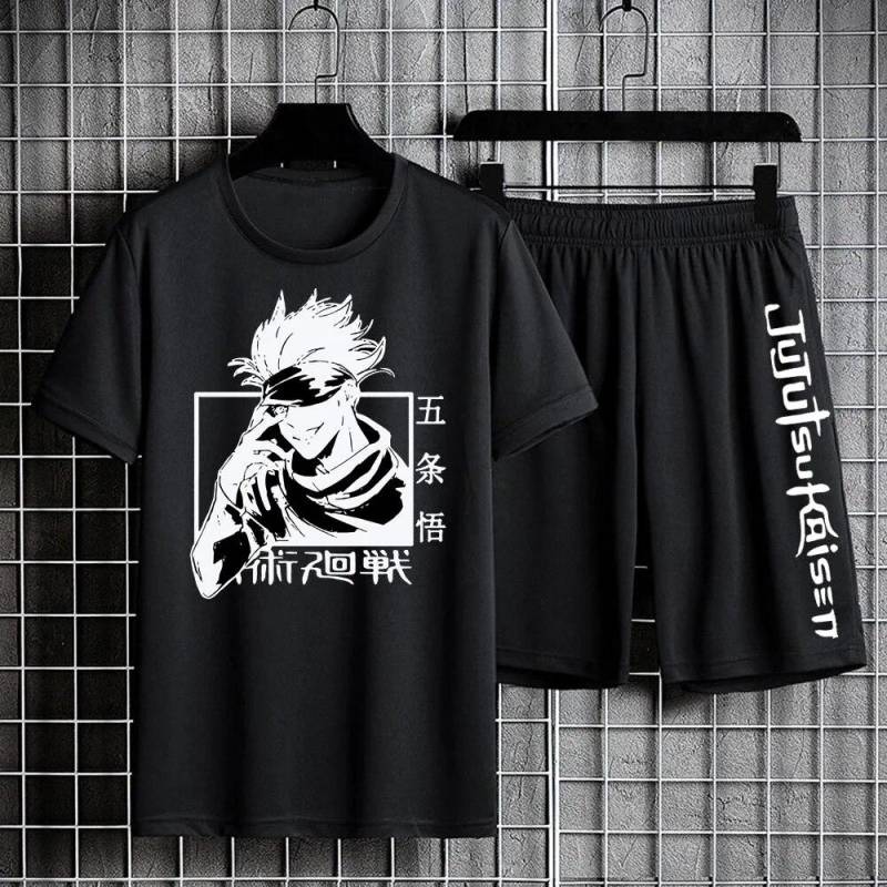 Jujutsu Kaisen T-shirt Set Casual Shorts Anime Druck männer Sets Trainingsanzug Jogginghose Sportswear Mann Sommer Mode Kleidung L von Joom DACH
