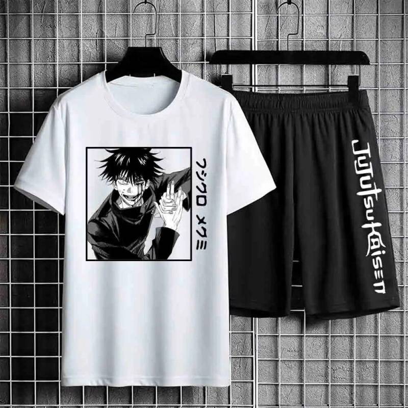 Jujutsu Kaisen T-shirt Set Casual Shorts Anime Druck männer Sets Trainingsanzug Jogginghose Sportswear Mann Sommer Mode Kleidung M von Joom DACH