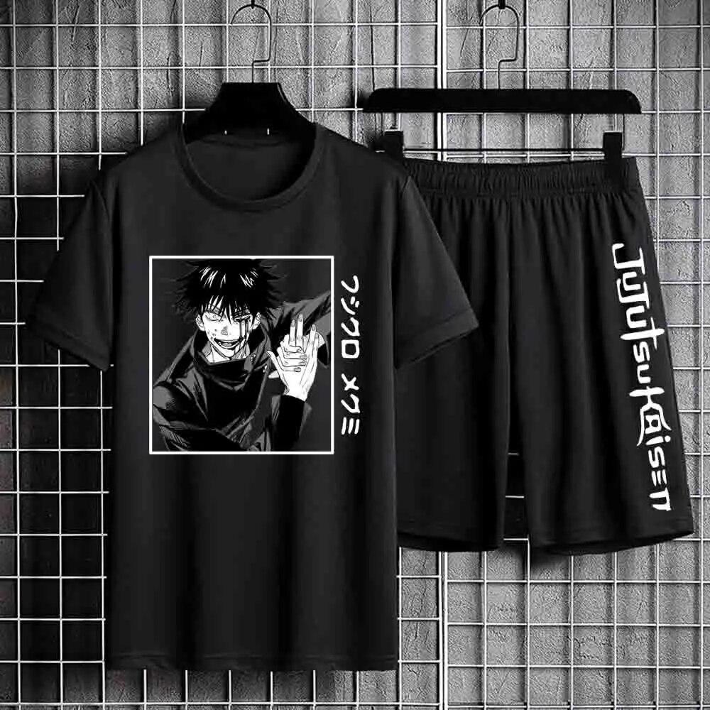 Jujutsu Kaisen T-shirt Set Casual Shorts Anime Druck männer Sets Trainingsanzug Jogginghose Sportswear Mann Sommer Mode Kleidung M von Joom DACH