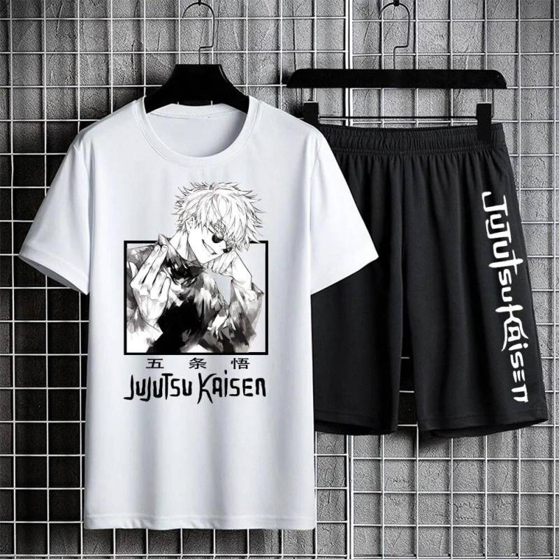 Jujutsu Kaisen T-shirt Set Casual Shorts Anime Druck männer Sets Trainingsanzug Jogginghose Sportswear Mann Sommer Mode Kleidung M von Joom DACH