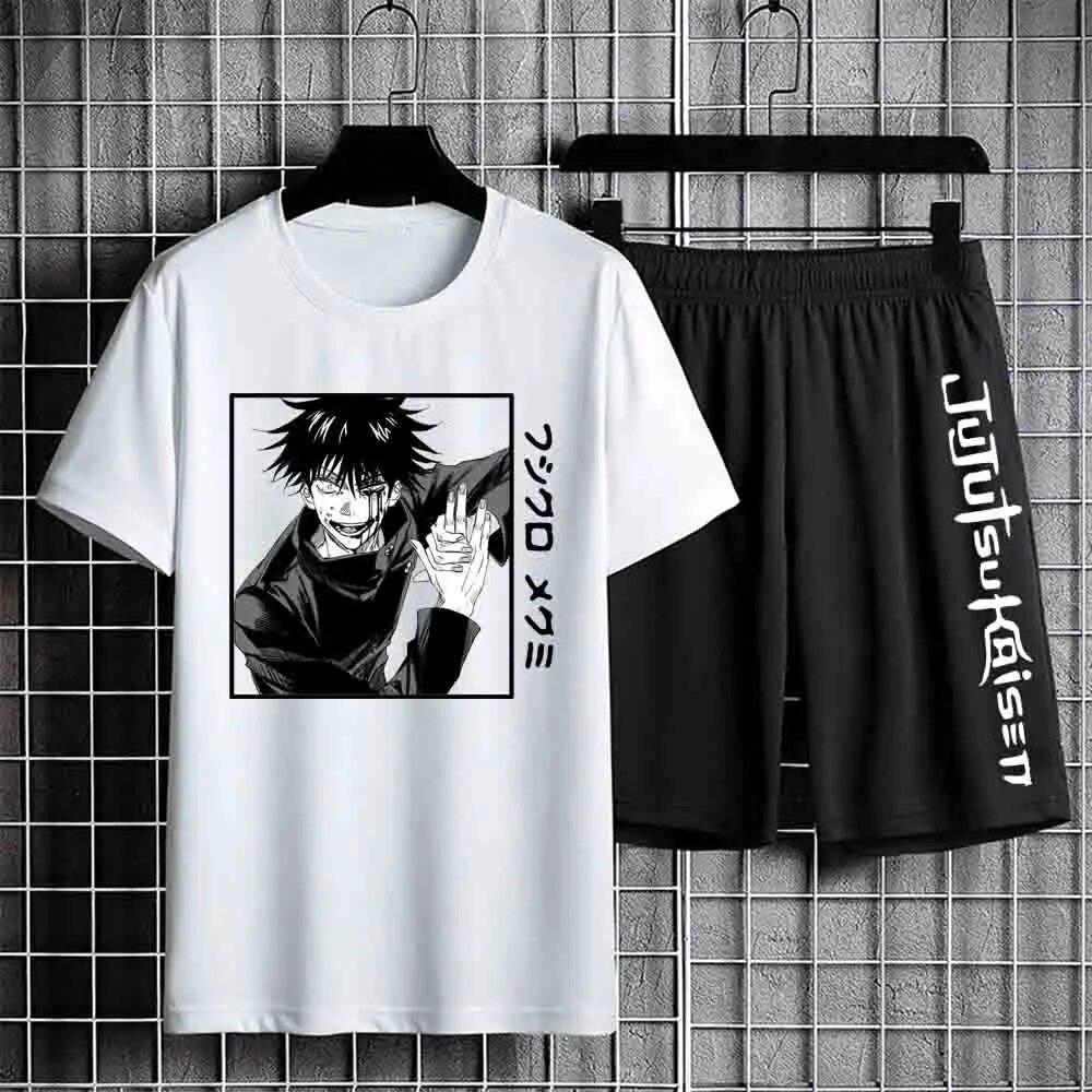 Jujutsu Kaisen T-shirt Set Casual Shorts Anime Druck männer Sets Trainingsanzug Jogginghose Sportswear Mann Sommer Mode Kleidung S von Joom DACH