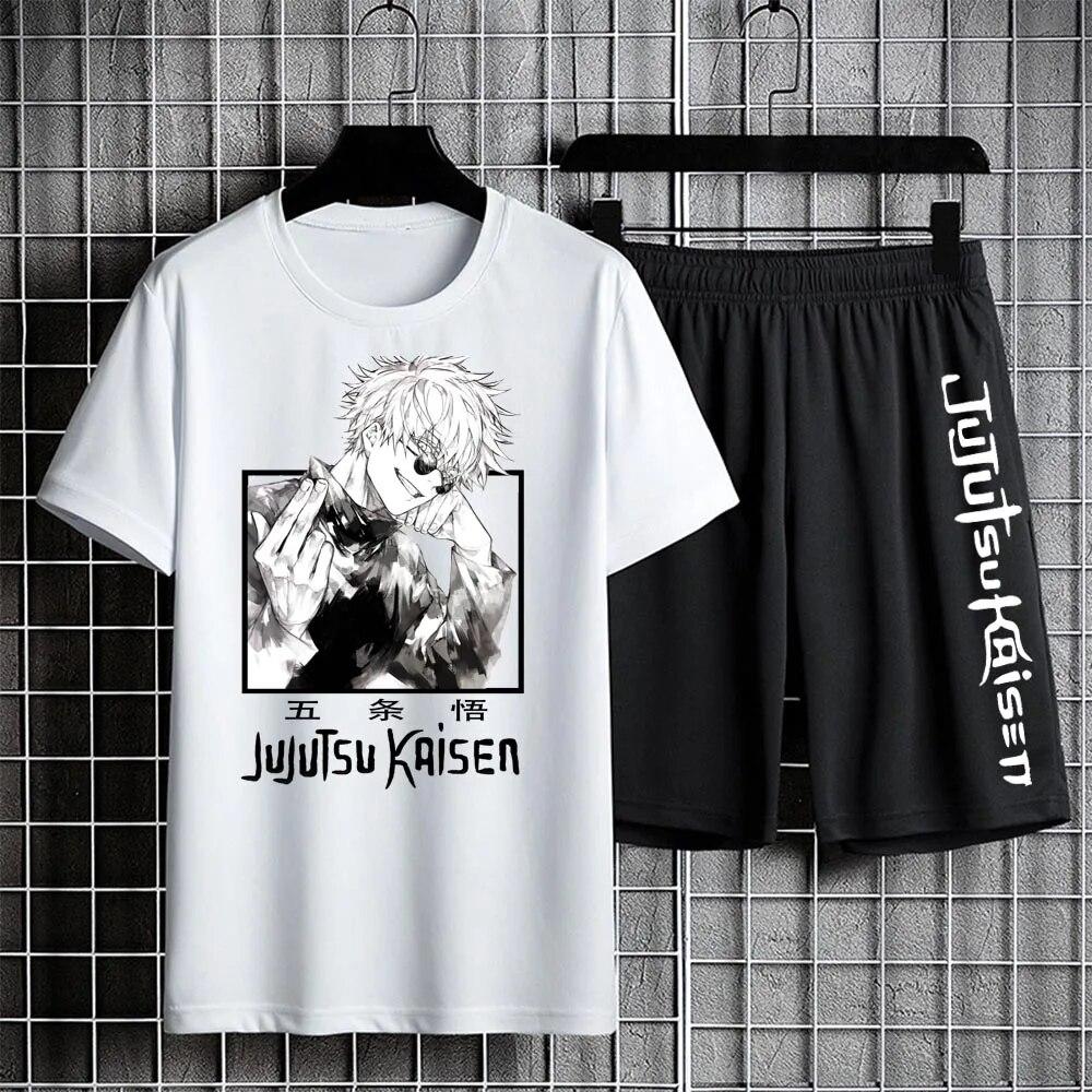 Jujutsu Kaisen T-shirt Set Casual Shorts Anime Druck männer Sets Trainingsanzug Jogginghose Sportswear Mann Sommer Mode Kleidung S von Joom DACH