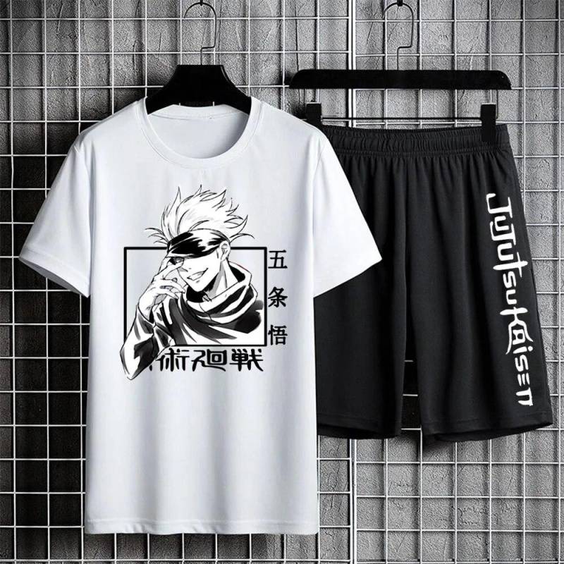 Jujutsu Kaisen T-shirt Set Casual Shorts Anime Druck männer Sets Trainingsanzug Jogginghose Sportswear Mann Sommer Mode Kleidung XXXL von Joom DACH