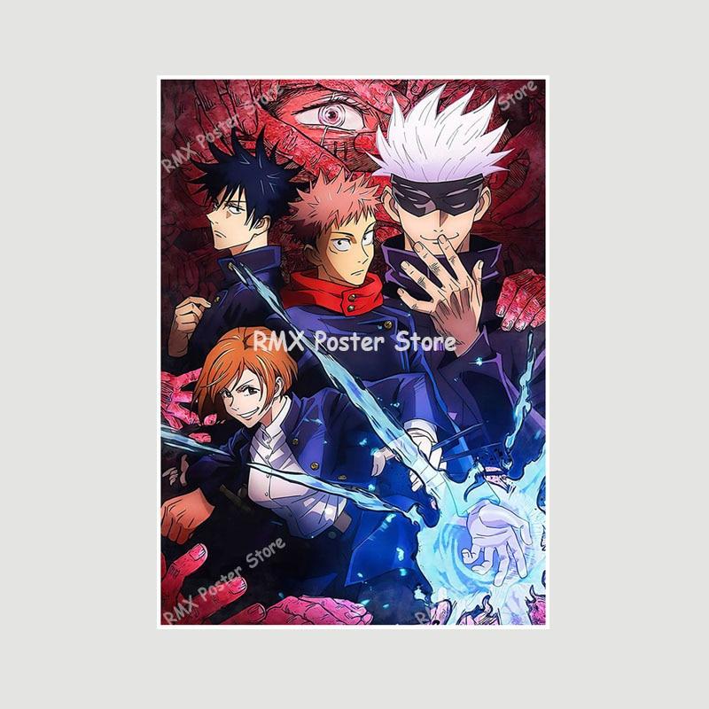 Jujutsu Kaisen Weißes Papier Poster Japanische klassische Anime-Drucke Heimdekoration Malerei Wandaufkleber Wohnzimmer Bar Dekor 42x30cm von Joom DACH