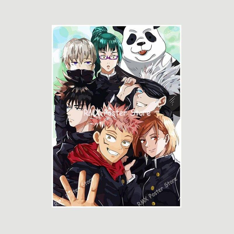 Jujutsu Kaisen Weißes Papier Poster Japanische klassische Anime-Drucke Heimdekoration Malerei Wandaufkleber Wohnzimmer Bar Dekor 42x30cm von Joom DACH