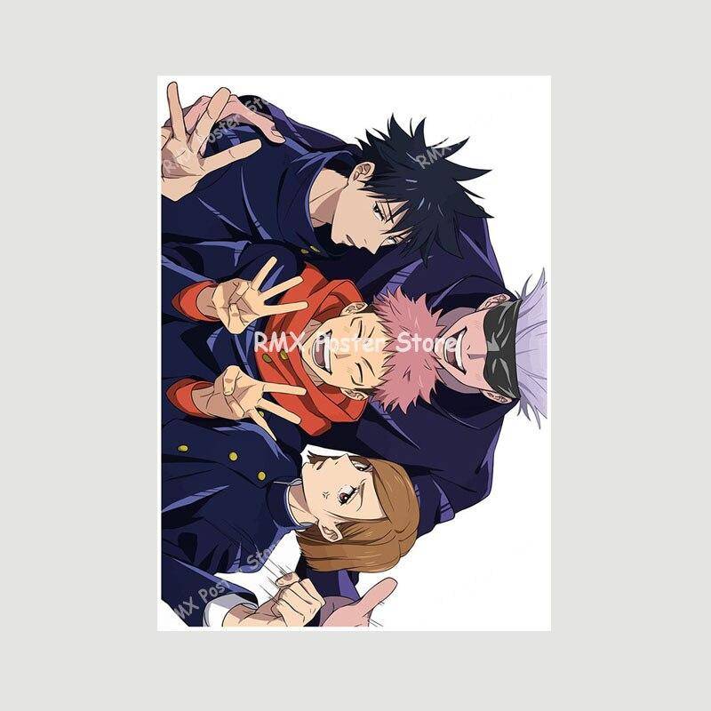 Jujutsu Kaisen Weißes Papier Poster Japanische klassische Anime-Drucke Heimdekoration Malerei Wandaufkleber Wohnzimmer Bar Dekor 42x30cm von Joom DACH