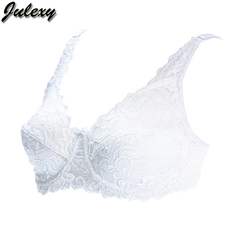 Julexy Big CDE Damen-BH, transparent, ultradünn, Bralette, Übergröße, Unterwäsche, Spitzen-Büstenhalter 90D weiß von Joom DACH
