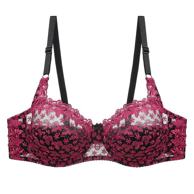 Julexy Neuankömmlinge Damen-BH, Spitze, aushöhlen, Unterwäsche, Damen-Stickerei, Übergröße, CD-Cup, Dessous-BH 85D hellrosa von Joom DACH