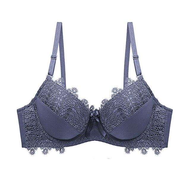 Julexy Neue 2021 Sexy Spitze Push-Up Frauen Bh Set Solide ABC Cup Dessous Unterwäsche Für Frauen Schwarz Rot Beige 80B graue von Joom DACH
