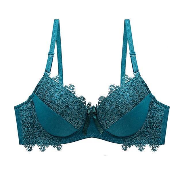 Julexy Neue 2021 Sexy Spitze Push-Up Frauen Bh Set Solide ABC Cup Dessous Unterwäsche Für Frauen Schwarz Rot Beige 90B grün von Joom DACH