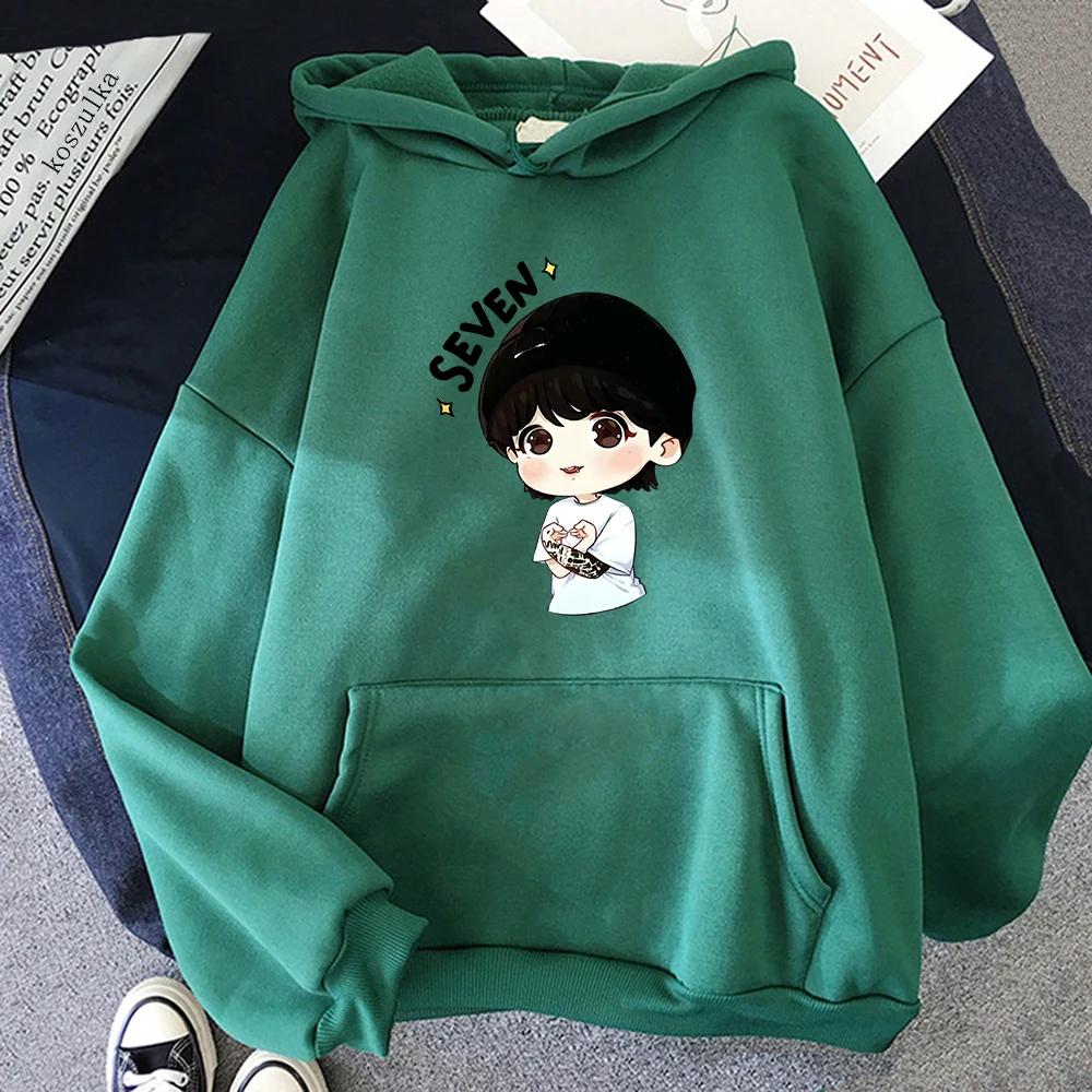 JungKook Seven Hoodie Frauen Harajuku Ästhetische Lustige Kawaii Hoodies Unisex Herbst Winter Casual Fleece Pullover Sweatshirts Tops L von Joom DACH