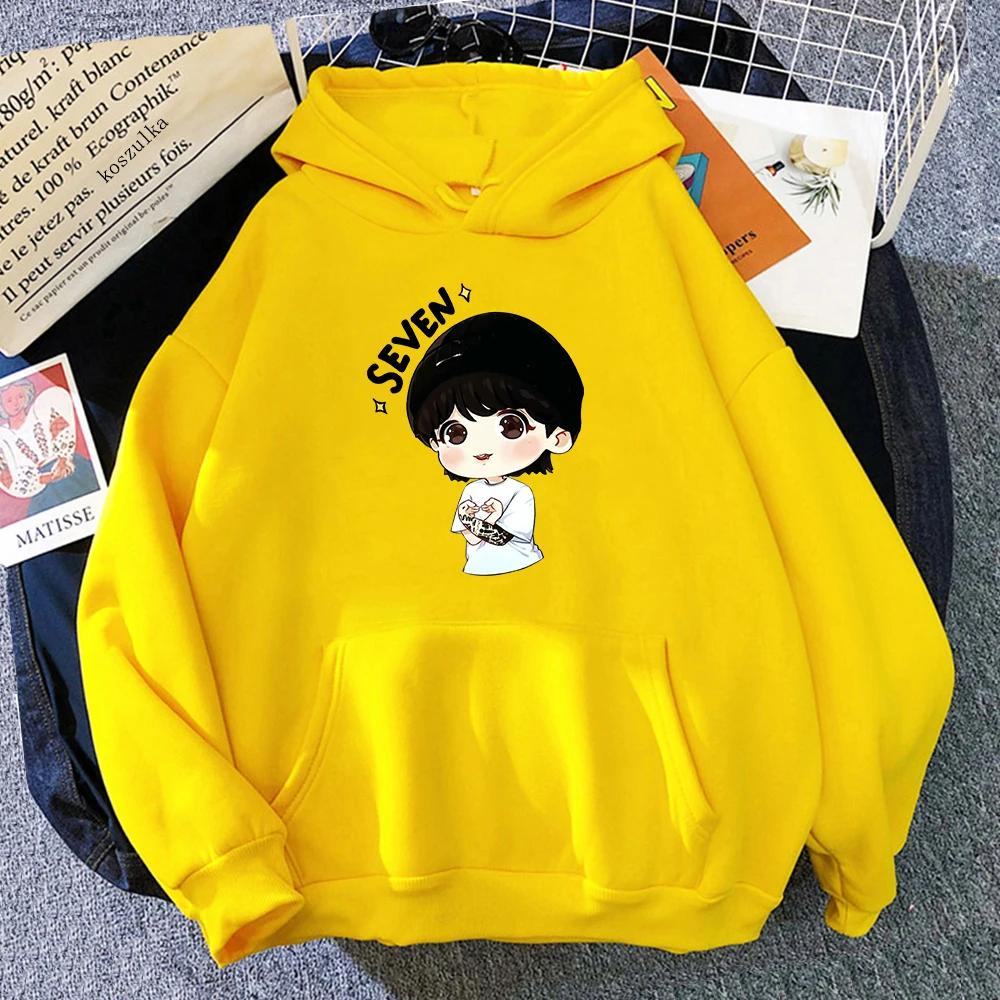 JungKook Seven Hoodie Frauen Harajuku Ästhetische Lustige Kawaii Hoodies Unisex Herbst Winter Casual Fleece Pullover Sweatshirts Tops M von Joom DACH