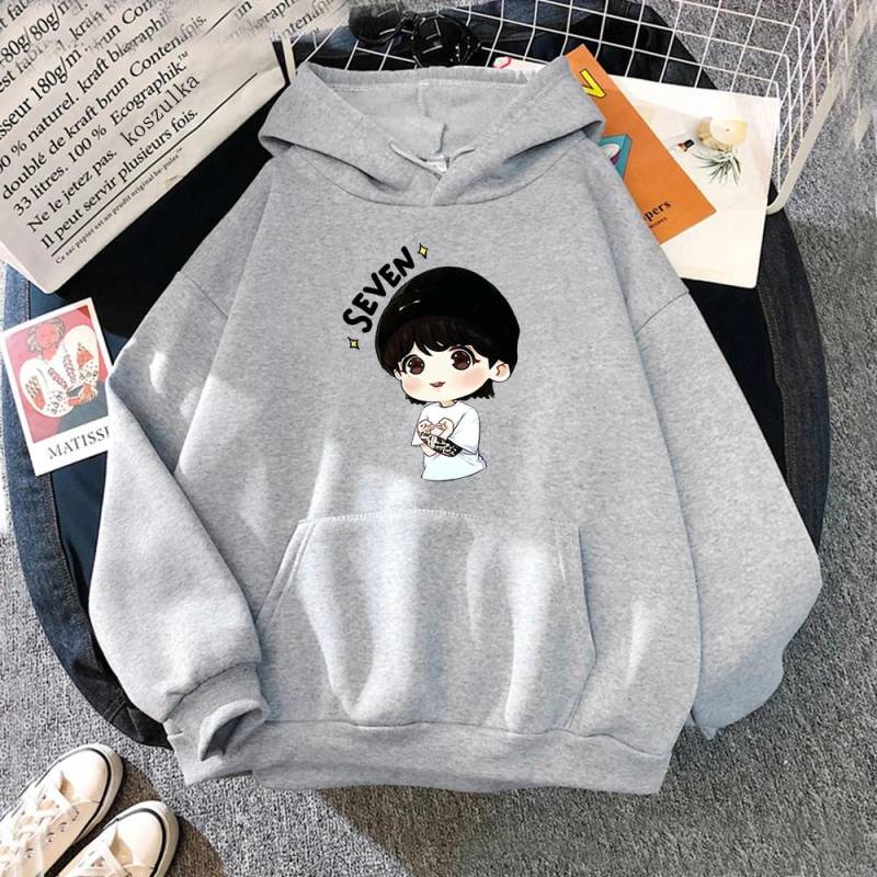 JungKook Seven Hoodie Frauen Harajuku Ästhetische Lustige Kawaii Hoodies Unisex Herbst Winter Casual Fleece Pullover Sweatshirts Tops M von Joom DACH