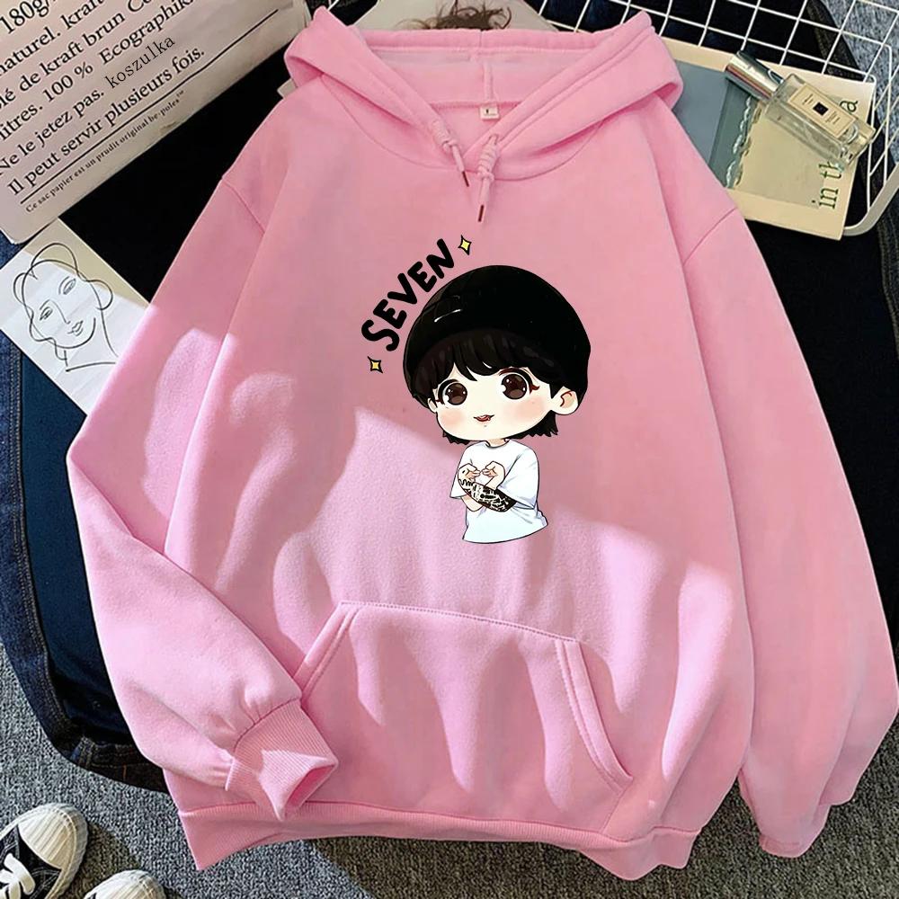 JungKook Seven Hoodie Frauen Harajuku Ästhetische Lustige Kawaii Hoodies Unisex Herbst Winter Casual Fleece Pullover Sweatshirts Tops S von Joom DACH