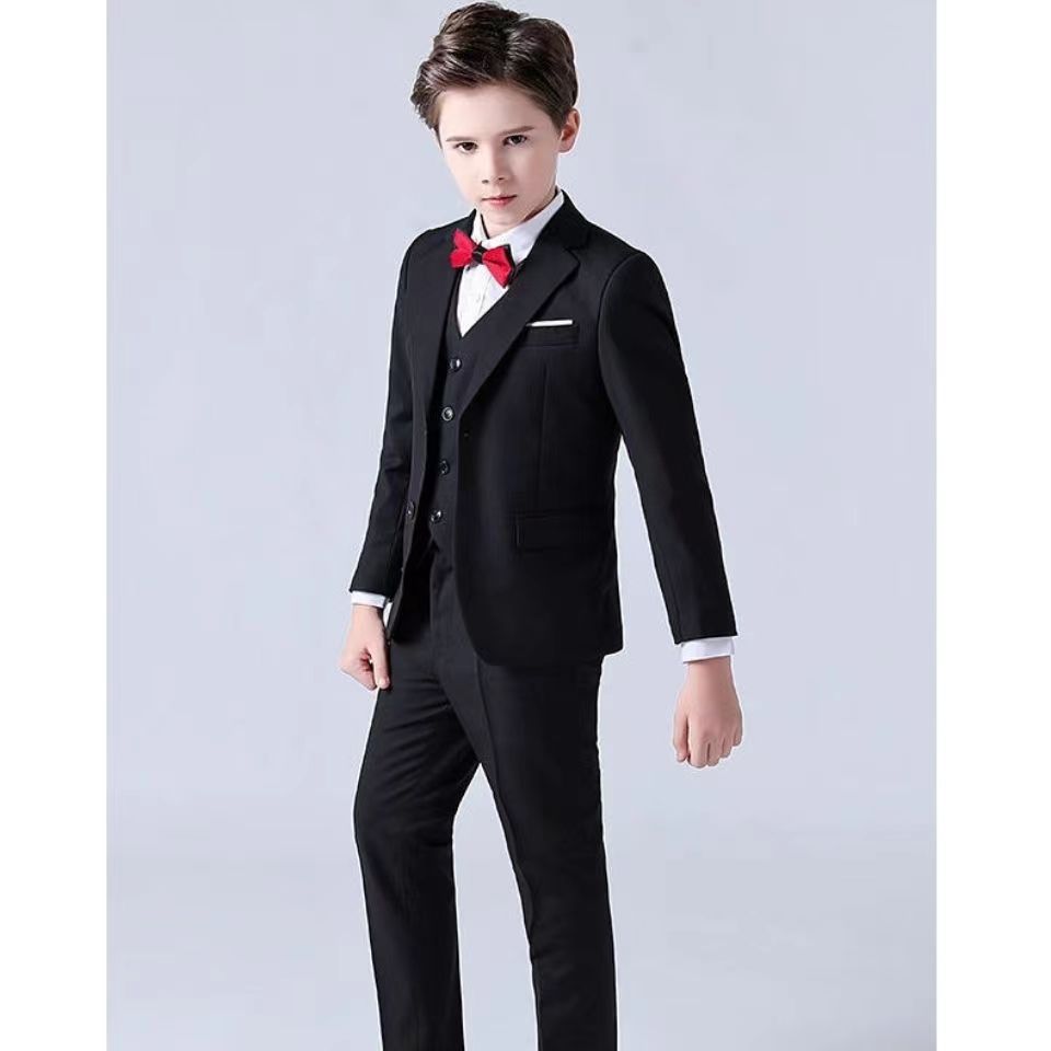 Jungen Anzüge Slim Fit Kleid Kleidung Ringträger Outfit Kinder Hochzeit Party Leistung Kostüm Kinder Blazer Hosen 130cm von Joom DACH