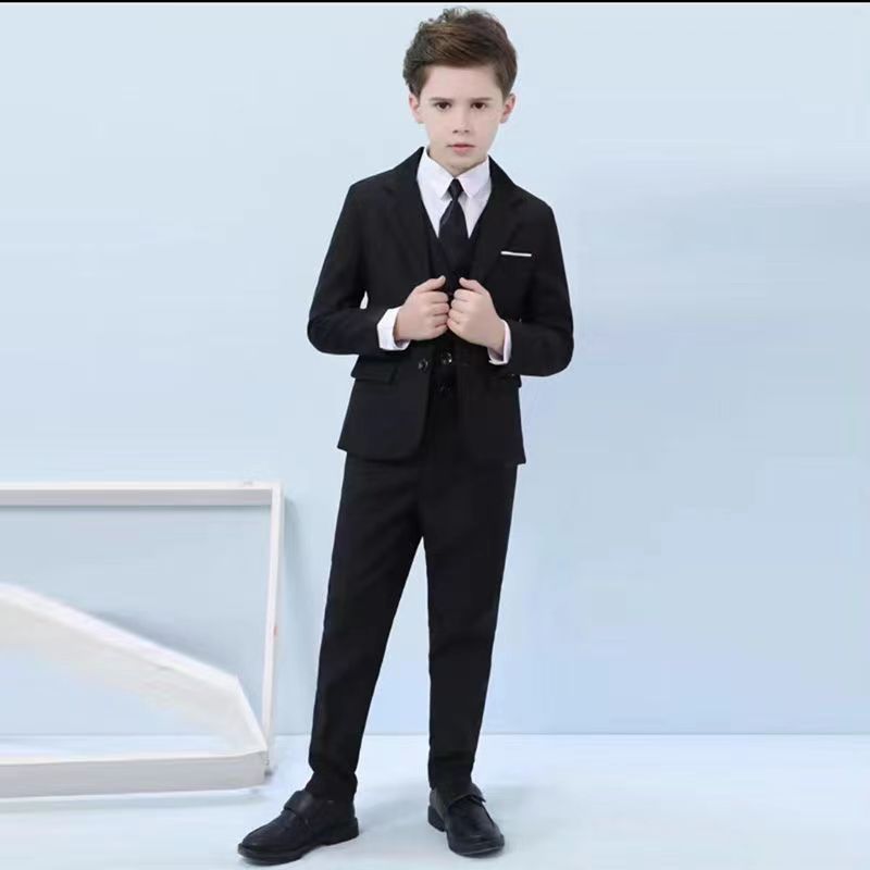 Jungen Anzüge Slim Fit Kleid Kleidung Ringträger Outfit Kinder Hochzeit Party Leistung Kostüm Kinder Blazer Hosen 140cm von Joom DACH