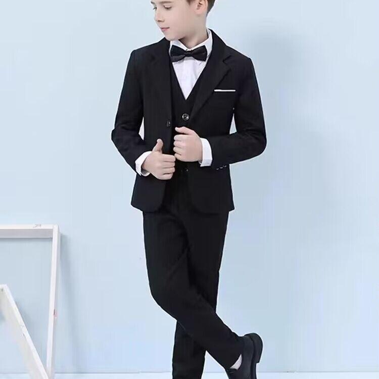 Jungen Anzüge Slim Fit Kleid Kleidung Ringträger Outfit Kinder Hochzeit Party Leistung Kostüm Kinder Blazer Hosen 170cm von Joom DACH