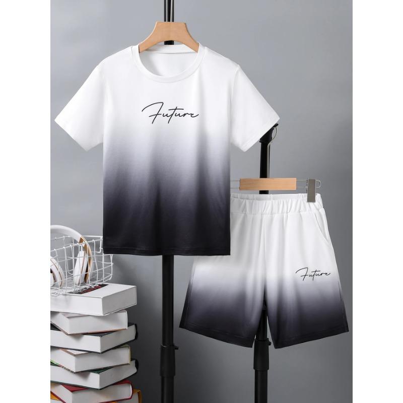 Jungen Anzug Mode 3D Gedruckt Lässiger Pullover Kurzarm Shorts T-Shirt, Jungen Outdoor T-Shirt Shorts Set 160 von Joom DACH