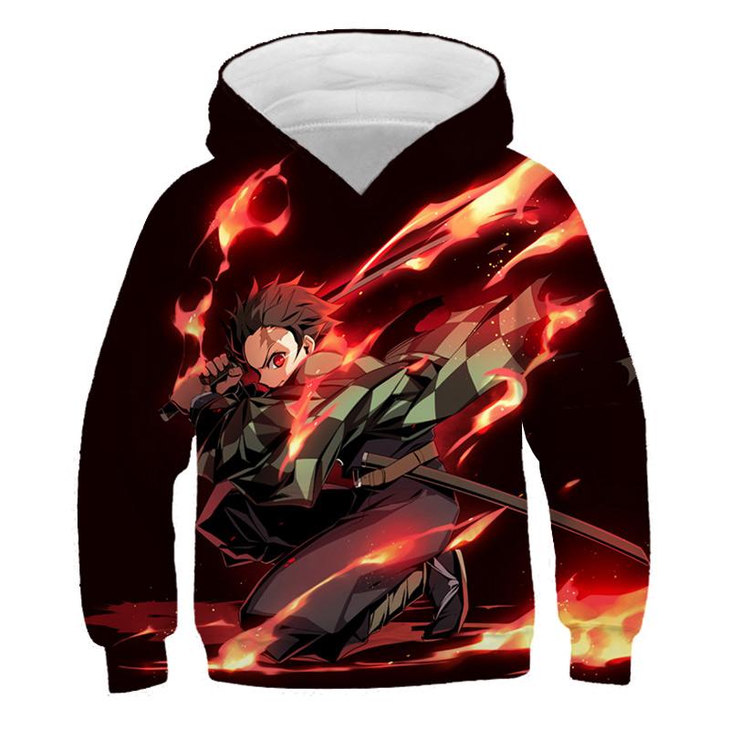 Jungen Dämon Slayer Hoodie Kinder Mit Kapuze Kleidung Kinder Langarm Tops Neue Anime Serie Cartoon Mode Kleidung 150 von Joom DACH
