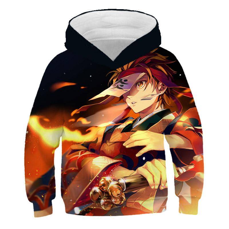 Jungen Dämon Slayer Hoodie Kinder Mit Kapuze Kleidung Kinder Langarm Tops Neue Anime Serie Cartoon Mode Kleidung 160 von Joom DACH