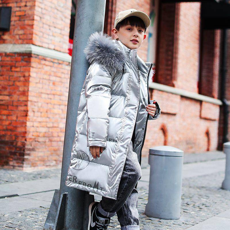 Jungen Daunen Baumwolljacke Winterkleidung Kinder Mittellange bis lange dicke Jacke 170 von Joom DACH