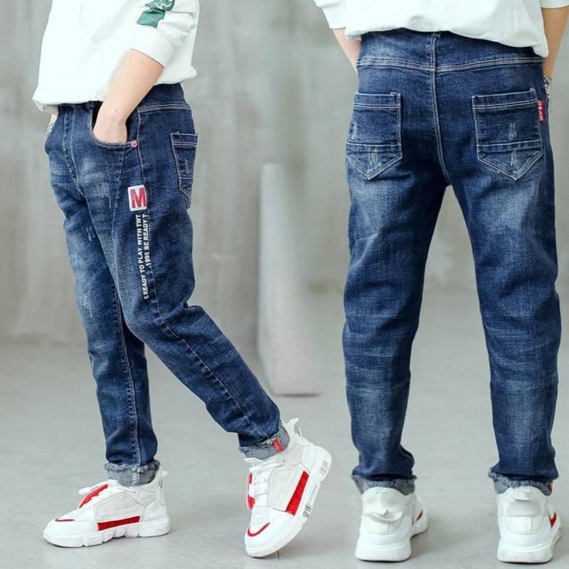 Jungen Frühling Schwarze Jeans Kinder Casual Hosen Teenager Casual Hosen 130cm von Joom DACH