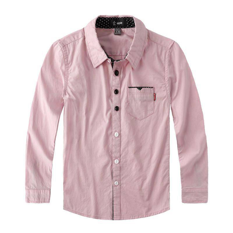 Jungen Hemd Frühling Herbst Kinder Einfarbig Baumwolle Langarm Bluse Teen Kinderkleidung 12-13 Years rosa von Joom DACH