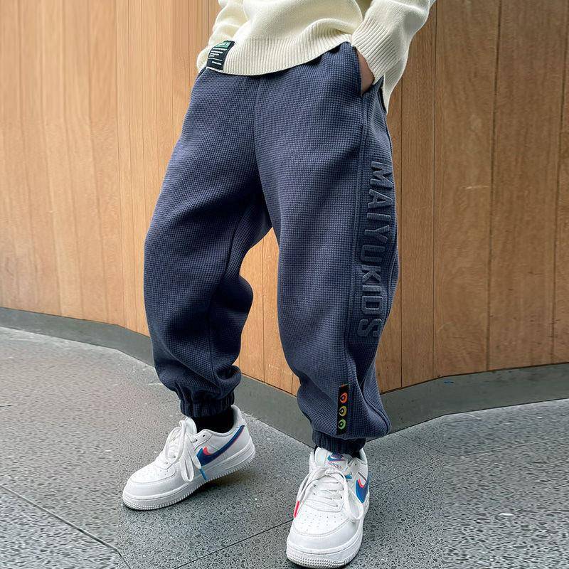 Jungen Herbst/Winter Harem Waffel Sweatpants - Dicke Samt Sportbekleidung für Kinder 120cm von Joom DACH
