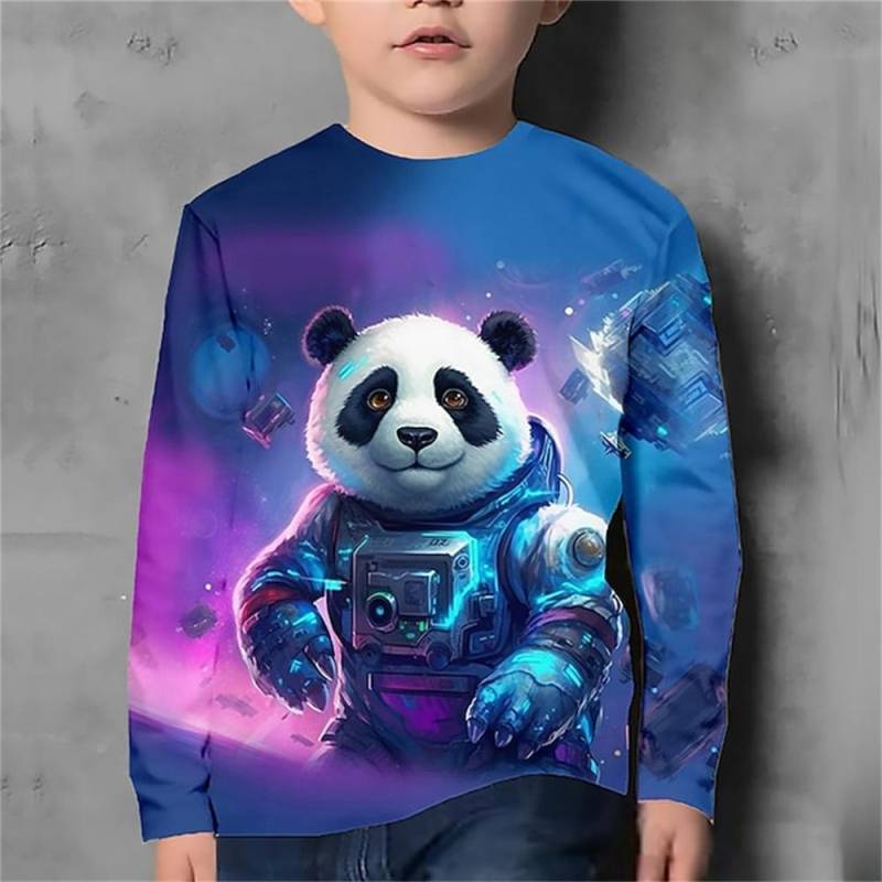 Jungen Herbst Kleidung Kinder Kinder 3d Tiere Drucken Koreanische Langarm T-Shirt Junge Mädchen T-Shirt 4-12 Jahre T-shirts 130 von Joom DACH