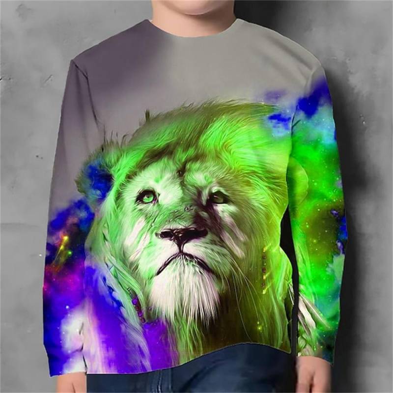 Jungen Herbst Kleidung Kinder Kinder 3d Tiere Drucken Koreanische Langarm T-Shirt Junge Mädchen T-Shirt 4-12 Jahre T-shirts 130 von Joom DACH