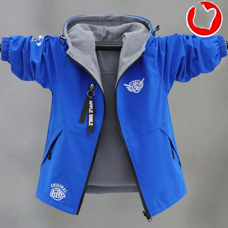 Jungen Herbst und Winter Warm Winddicht Wasserdicht Jacke Futter Verdickt 2 Seiten Tragen Jacke 130 von Joom DACH