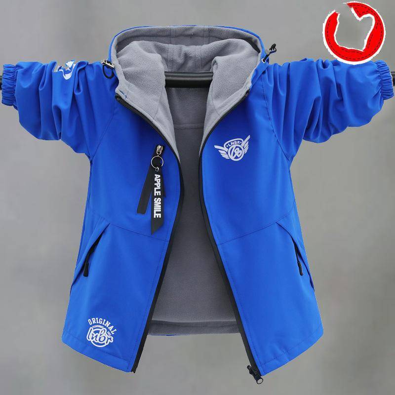 Jungen Herbst und Winter Warm Winddicht Wasserdicht Jacke Futter Verdickt 2 Seiten Tragen Jacke 130 von Joom DACH