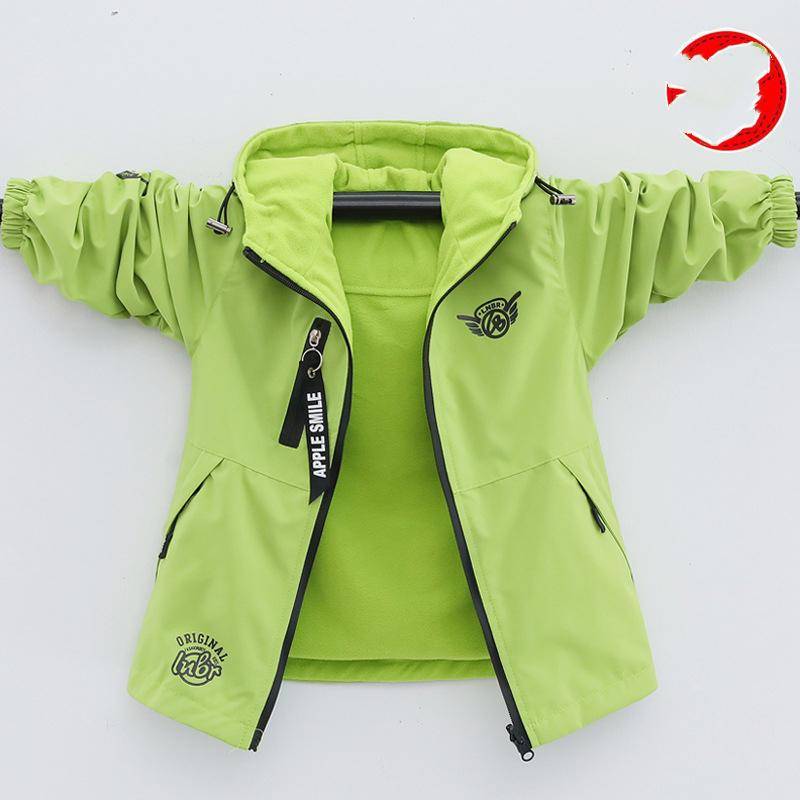 Jungen Herbst und Winter Warm Winddicht Wasserdicht Jacke Futter Verdickt 2 Seiten Tragen Jacke 150 von Joom DACH