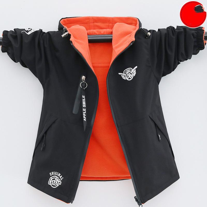 Jungen Herbst und Winter Warm Winddicht Wasserdicht Jacke Futter Verdickt 2 Seiten Tragen Jacke 170 von Joom DACH