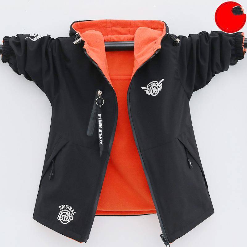 Jungen Herbst und Winter Warm Winddicht Wasserdicht Jacke Futter Verdickt 2 Seiten Tragen Jacke 180 von Joom DACH