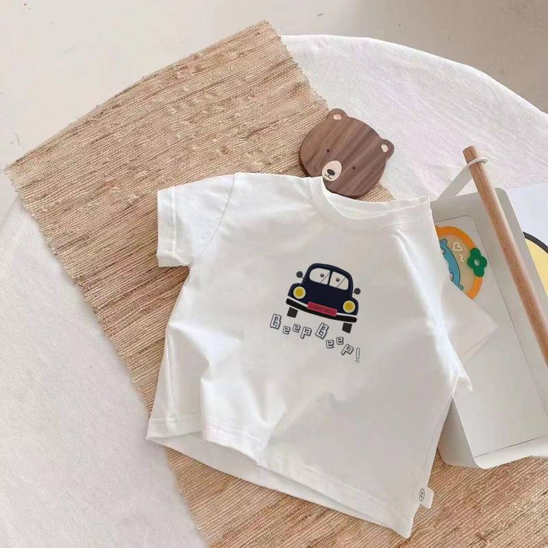 Jungen Kurzarm T-Shirt Baumwolle Tops Kleidung Kinder Sommer Baby Mädchen Kinderkleidung 140cm von Joom DACH