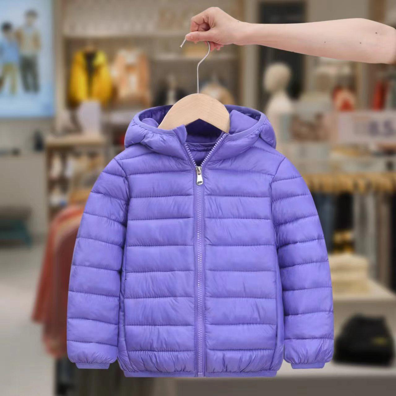 Jungen Leichte Daunenjacke Kinder Mädchen Winter Herbst Baumwollmantel Warme Kapuzenoberbekleidung Teen Sport Freizeitkleidung 140 violett von Joom DACH