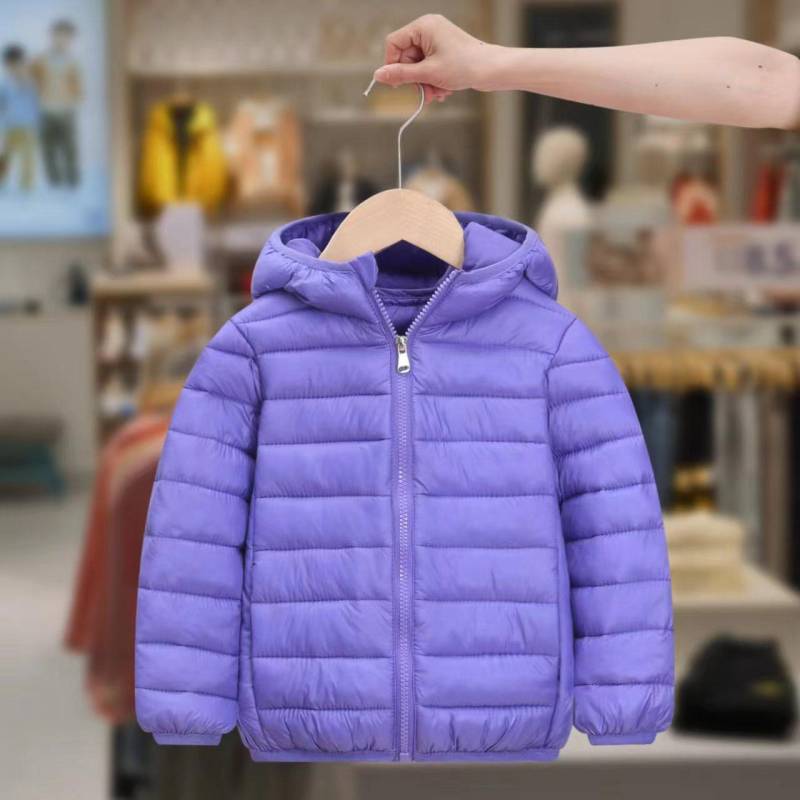 Jungen Leichte Daunenjacke Kinder Mädchen Winter Herbst Baumwollmantel Warme Kapuzenoberbekleidung Teen Sport Freizeitkleidung 140 violett von Joom DACH