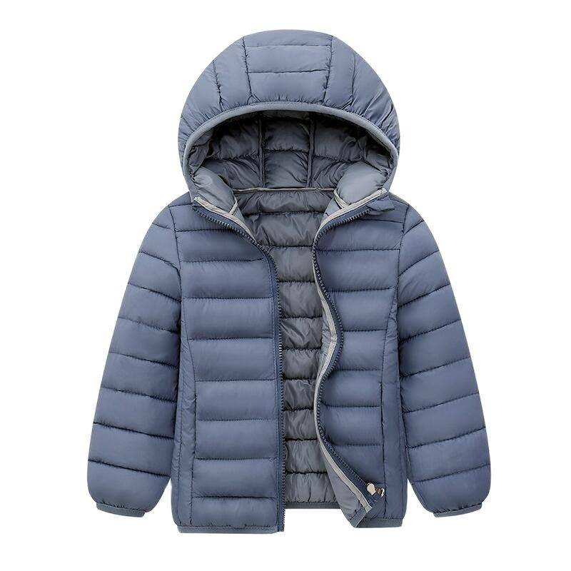 Jungen Leichte Daunenjacke Kinder Mädchen Winter Herbst Baumwollmantel Warme Kapuzenoberbekleidung Teen Sport Freizeitkleidung 160 licht grau von Joom DACH