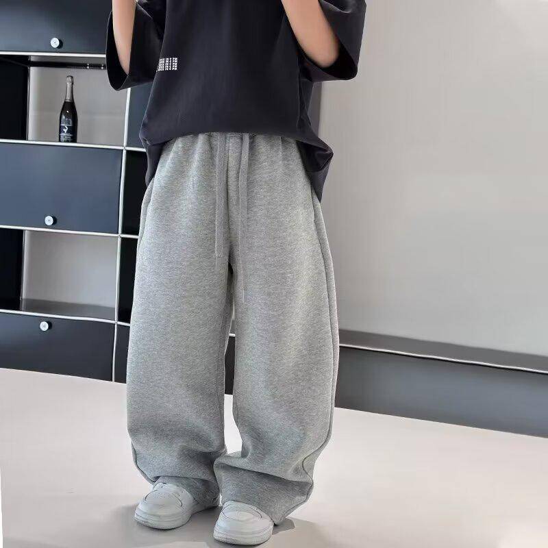 Jungen Mädchen Freizeithose Herbst Kinder Modische Sporthose Studenten Stilvolle Vielseitige Lockere Hose 160cm grau von Joom DACH
