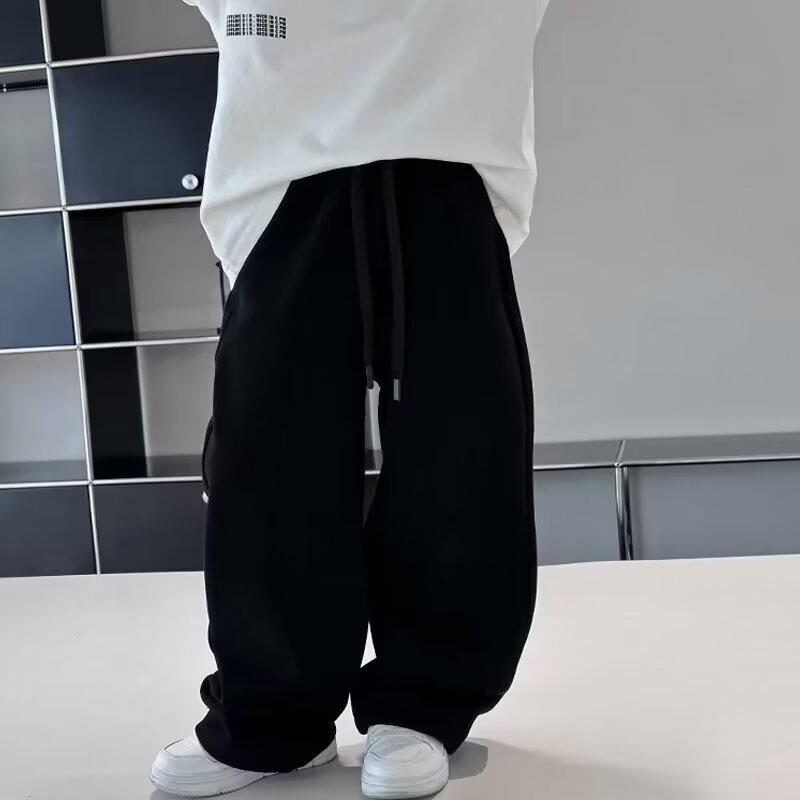 Jungen Mädchen Freizeithosen Herbst Kinder Modische Sporthose Schüler Stilvolle Lockere Hose 140cm schwarz von Joom DACH