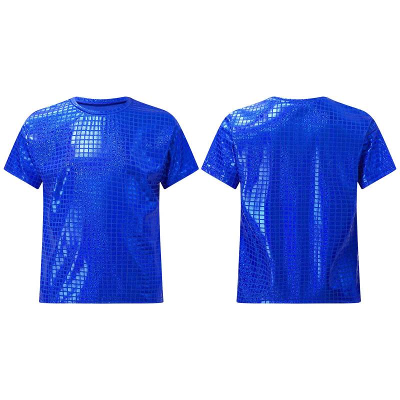Jungen Mädchen Kurzarm Pailletten T-Shirt Glänzend Jazz Dance Tops Hip Hop Kleidung Cheerleading Uniform Disco 70er Party Kostüm 11-12 Years blau Jungen Mädchen Kurzarm Pailletten T-Shirt Glänzend Jazz Dance Tops Hip Hop Kleidung Cheerleading Uniform Disco 70er Party Kostüm 11-12 Years blau von Joom DACH