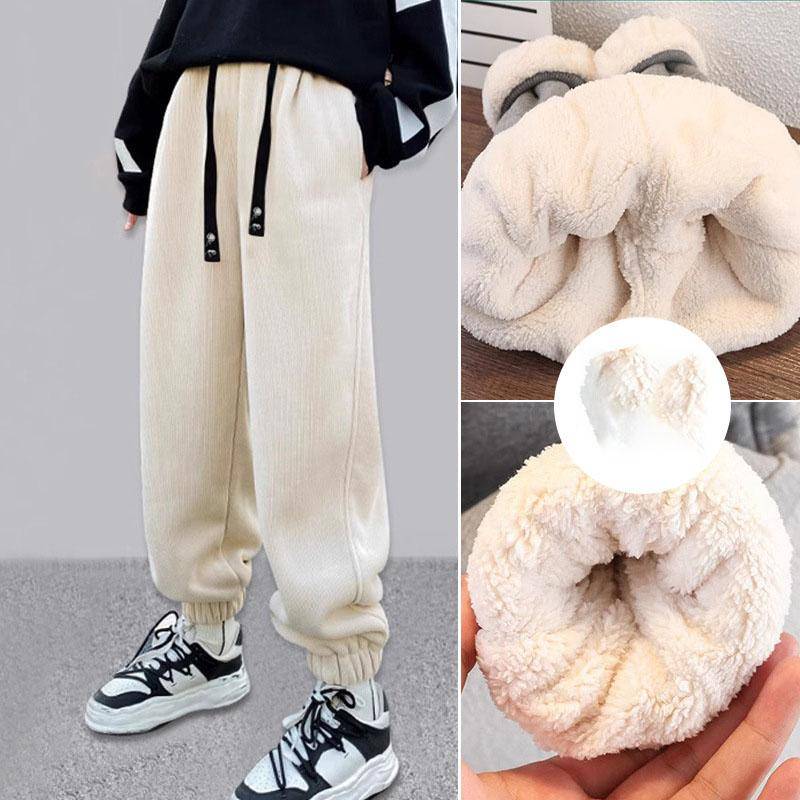 Jungen Mädchen Lammwolle Hosen Kinder Winter Dicke Warme Hose Kinder Gepolsterte Casual Jogginghose Teens Plüsch Samt Kleidung 170 beige von Joom DACH